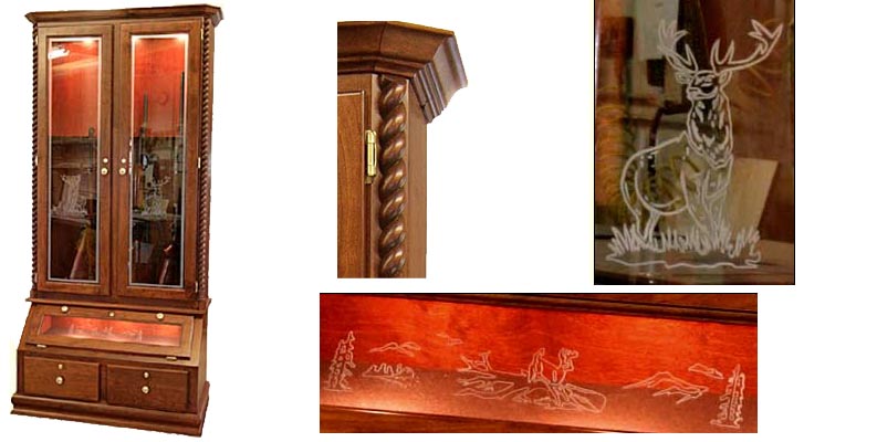 amish woodworking custom gun cabinet image