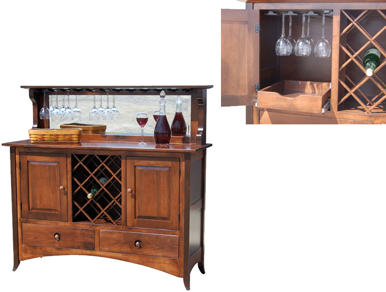 amish woodworking custom wine cabinet image