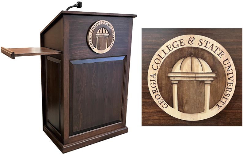 amish woodworking wood podium image