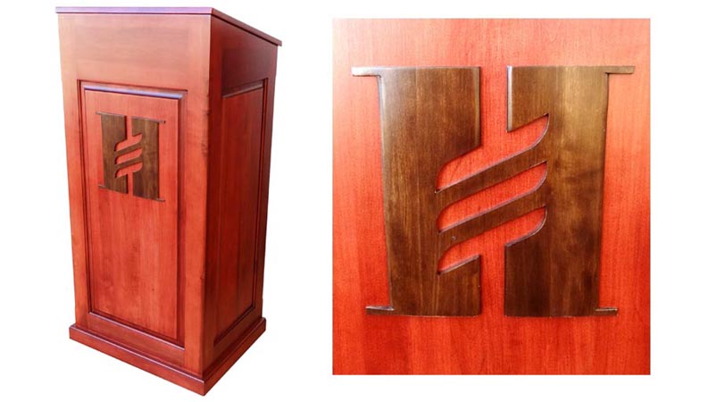 amish woodworking wood podium image
